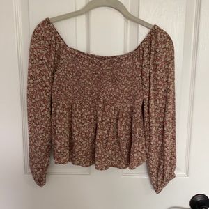 Cropped Flowy Babydoll Blouse
